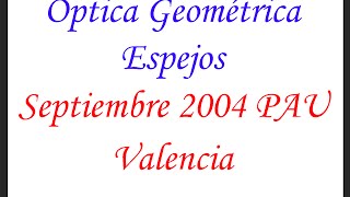 Ejercicios de fisica Óptica Geométrica Espejos Selectividad [upl. by Llorrad]