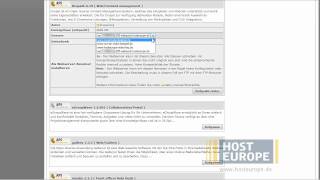 Host Europe VideoFAQ Einrichtung von Webanwendungen [upl. by Aliemaj]