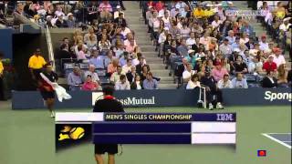 Del Potros Fastest Forehands EVER US OPEN Final 2009 Federer vs Del Potro [upl. by Adehsor]