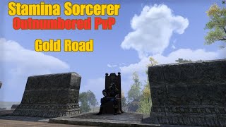 ESO Stamina Sorcerer Outnumbered PvP 18  Gold Road [upl. by Rabush]