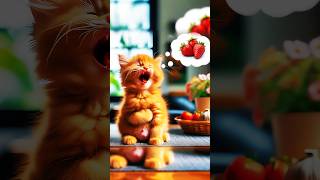 Kitten Eats Bad Strawberries 🍓🤢… But Grandma Saves the Day ❤️🐾 cat cattales catfunny [upl. by Kajdan]