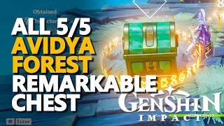 Avidya Forest Remarkable Chest Genshin Impact All 55 [upl. by Inirt]