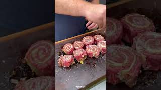 Grilled Steak Pinwheels Recipe  Over The Fire Cooking by Derek Wolf sponsored [upl. by Geithner]