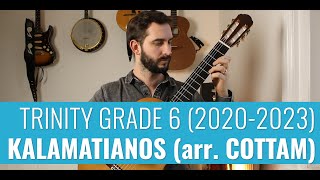 Kalamatianos arr David Cottam  Trinity Grade 6 Classical Guitar 20202023 [upl. by Cornelle]