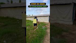 Day8  Spray around Poultry Farm to clean grass poultryfarm poultry shorts [upl. by Airliah]