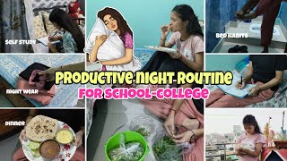 PRODUCTIVE NIGHT ROUTINE FOR SCHOOLCOLLEGE🌙That Student Habits🫧school night [upl. by Xymenes]