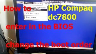 How to enter in BIOS change the boot order HP Compaq dc7800 ultra slim desktop PC E051 [upl. by Ireva]