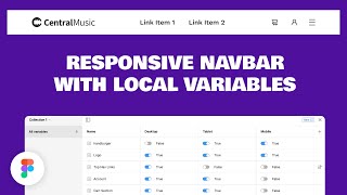 Responsive Navbar UI Design with Local Variables and Modes in Figma for Desktop Tablet and Mobile [upl. by Elletse]