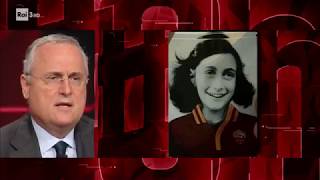 Claudio Lotito sulla vicenda degli adesivi con limmagine di Anna Frank  cartabianca 24102017 [upl. by Lrem]