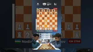 Nodirbek Abdusattorov VS Andrei Volokitin chess ukraine olympiad blunder uzbek hungary [upl. by Yelats]