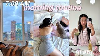 7 AM MORNING VLOG ♡ my productive  healthy routine aesthetic self care pilates classes  GRWM [upl. by Ashla]