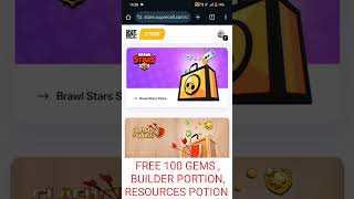 FREE 100 GEMS  BUILDER PORTION RESOURCES POTION IN COC [upl. by Buote200]