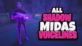 All Shadow Midas Boss Voicelines in Fortnite Chapter 2 Season 4  Fortnite Henchman Sounds [upl. by Polloch943]