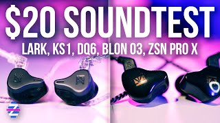 20 SOUNDTEST SHOOTOUT  KBear KS1 vs KBear Lark vs KZ ZSN Pro X vs KZ DQ6 vs Blon 03 [upl. by Olenka840]