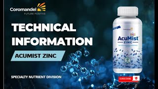 Premium Zinc Micronutrient Fertiliser  ACUMIST ZINC  Hitech Solution For Modern Farmers  Hindi [upl. by Eatnuhs458]