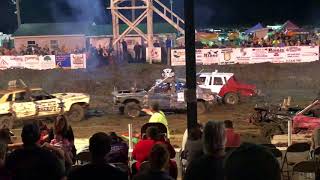 72218 Menard County Fair Demo Derby Semi Stock Part 1 of 2 [upl. by Brenza]