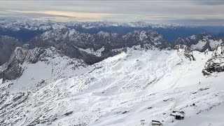 Zugspitze in the Alps going up the highest mountain in Germany [upl. by Sirrah857]