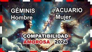 Compatibilidad Amorosa 2024 Géminis Hombre y Acuario Mujer 🌟💖 géminis acuario predicciones [upl. by Claudine417]