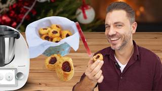 Super einfache Engelsaugen Deine Plätzchen Stars für Weihnachten  Thermomix® Rezept [upl. by Abekam58]