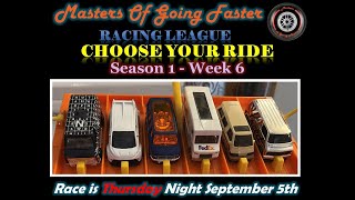 Masters Of Going Faster Racing League  Season 1 Week 6  Choose Your Ride  All Van Race [upl. by Kakalina496]