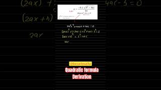 Quadratic formula derivationmaths viral trending [upl. by Kelli25]