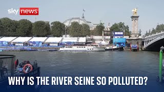 Paris Olympics 2024 Mens triathlon delayed over polluted water in River Seine [upl. by Nwahsyd813]