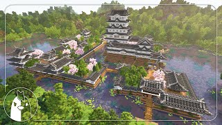 Cherry Blossom Castle  Japanese Castle Complex  Minecraft Timelapse [upl. by Llerryt197]