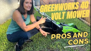 Greenworks 40V 16Inch Lawn Mower Review Pros and Cons You Need to Know [upl. by Stacey]