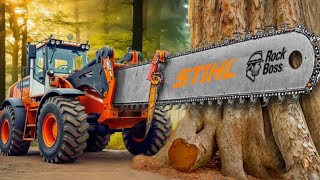 Extremely Dangerous Monster Stump Harvester  Fastest Stump Grinder Working with Wood1 [upl. by Nissie]