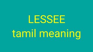 LESSEE tamil meaningsasikumar [upl. by Phina]