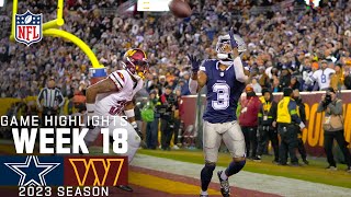 Dallas Cowboys vs Washington Commanders Game Highlights  NFL 2023 Week 18 [upl. by Idnim]