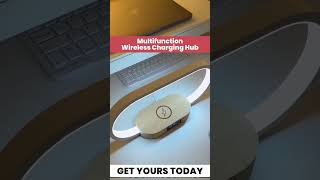 multifunction wireless charging hub fast charging led desk lamp night light and clock with usb port [upl. by Ecidnarb]