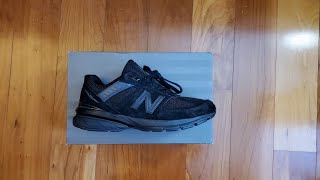 New Balance Made In USA 990v5 Triple Black Work Shoes M990BB5 Review amp OnFeet [upl. by Arihppas]