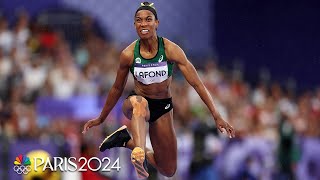 Thea LaFond takes gold in womens triple jump USAs Jasmine Moore wins bronze  Paris Olympics [upl. by Sand5]