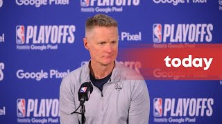 Warriors coach Steve Kerrs emotional call for gun control after Texas school shooting [upl. by Ahseim486]