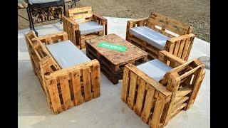 Homemade GARDEN FURNITURE From PALLET [upl. by Asiled]