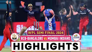 RCB vs MI Womens Match Highlights  MI vs RCB WPL Highlights 2024  WPL Highlights 2024 Women [upl. by Grenier]