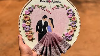 Beautiful Hand Embroidery Couple Hoop ❤️ Step by step embroidery tutorial for Beginners  Gossamer [upl. by Most]