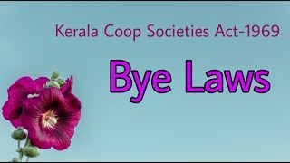 Kerala Coop Societies ActBye laws Malayalam [upl. by Casilde]