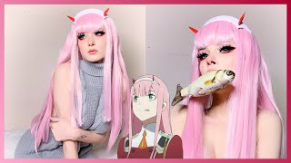 002 ZERO TWO Darling In The FRANXX  COSPLAY MAKEUP [upl. by Neel326]