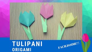 TULIPANI ORIGAMI  BIMBI CREATIVI [upl. by Layor]