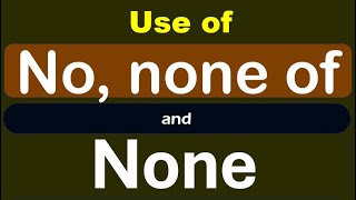 Use of quotno none none ofquot  No none of  determiners none  pronoun [upl. by Otte]