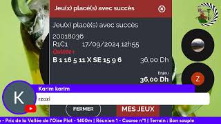 17092024  Compiègne  Prix de la Vallée de lOise Plat  1400m  Réunion 1  Course n°1 [upl. by Licastro]