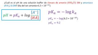 pKa y pH  Cálculo de pH de un buffer de amoniaco [upl. by Julietta557]