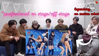 BTS reaction to BLACKPINK ACCIDENTS WHILE BEING PREOFESSIONAL ON STAGE [upl. by Ramahs]