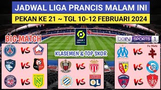 Jadwal Liga Prancis Pekan ke 21  PSG vs LILLE  MARSEILLE vs METZ  LIGUE 1 FRANCE 202324 [upl. by Giverin886]