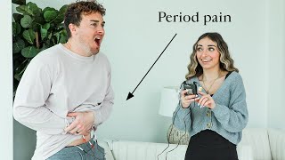 My Husband Tries a Period Pain Simulator [upl. by Asillim]