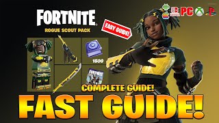 How To COMPLETE ALL ROGUE SCOUT QUEST PACK CHALLENGES in Fortnite Free Rewards Quests [upl. by Cohen647]