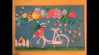 School decoration ideas  Classroom decoration ideas  Paper flower for classroom decoration [upl. by Niki]