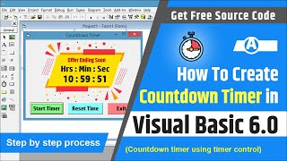 How to create countdown timer in visual basic 60  Countdown timer using timer control [upl. by Dodson61]